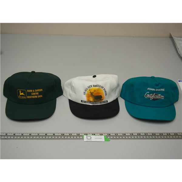 3 VINTAGE JOHN DEERE HATS