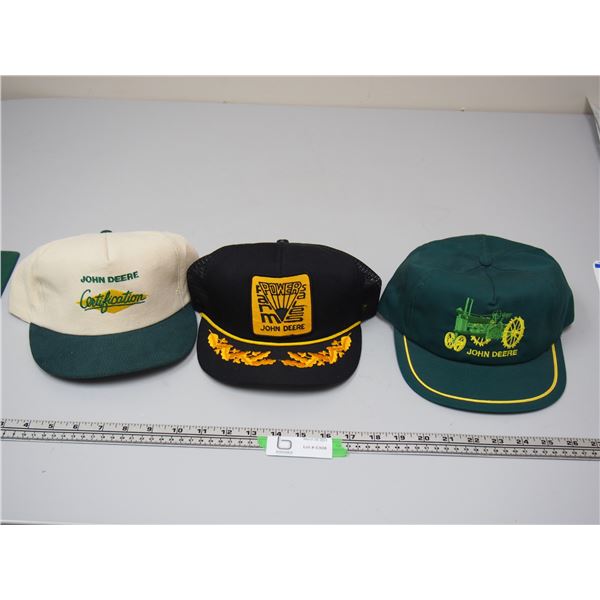 3 VINTAGE JOHN DEERE HATS