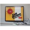 Image 1 : BYRANT HEATING AND COOLING SYSTEMS 20.5" LONG 16 1/4 WIDE CLOCK LIGHT UP SIGN (CLOCK NOT WORKING?)
