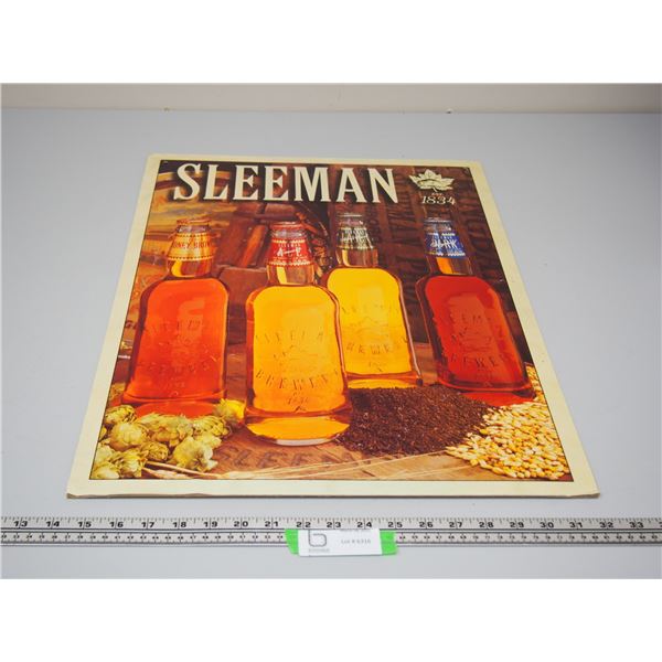SLEEMAN CAARBOARD DOUBLE SLICED ADVERTISING SIGN (18 3/4 X 22)