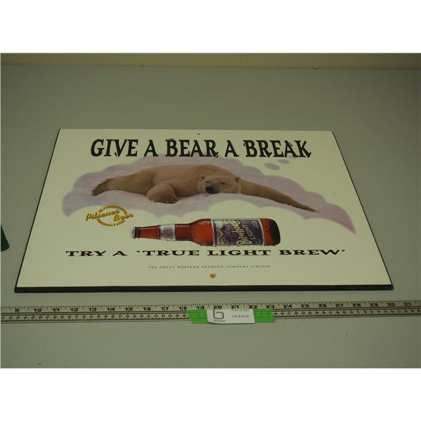 BREWHOUSE LIGHT WOODEN ADVERTISING SIGN (17X22 IN LONG)