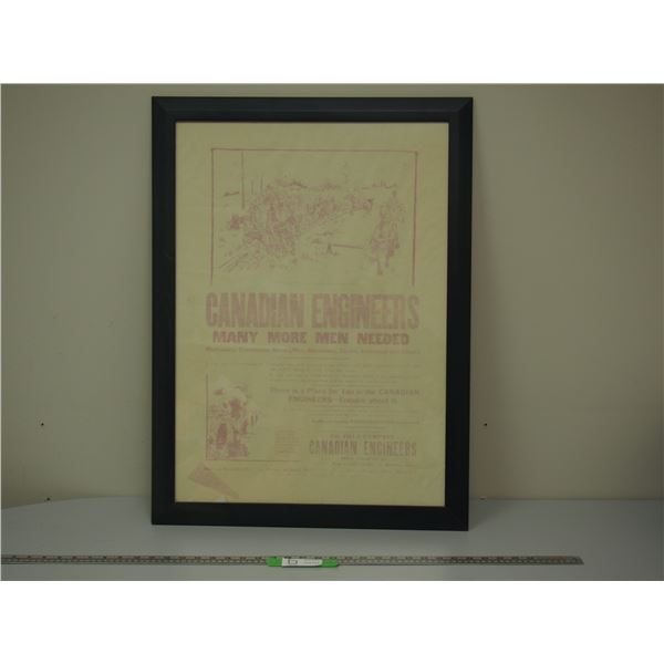 CANADIAN ENGINEERS PAPER ADVERTISING IN FRAME (22 1/2 X 30 IN LONG)
