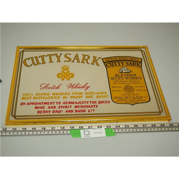 CUTTYSARK SCOTCH WHISKY MIRRORED ADVERTISING IN FRAME (12 X 18 IN LONG)