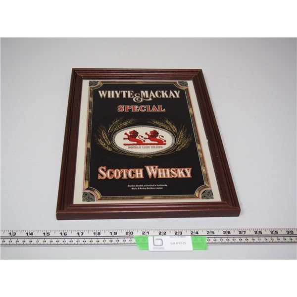 WHYTE AND MACKAY SCOTCH WHISKY SIGN IN FRAME (11.5 WIDE 15.5 LONG)