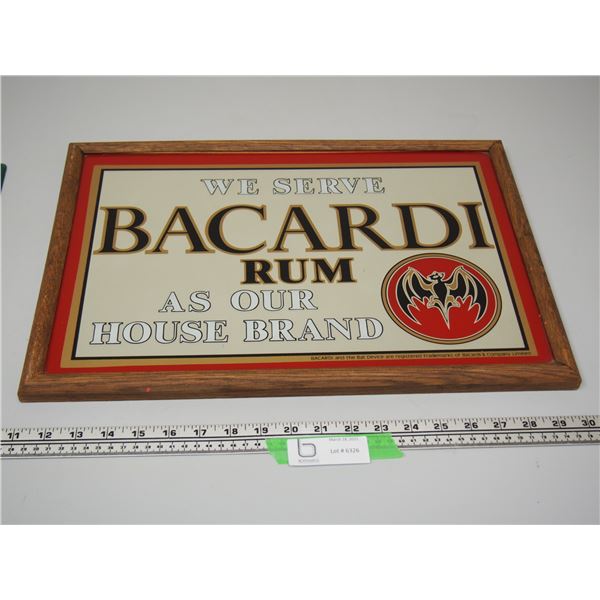 BACARDO MIRROR ADVERTISING SIGN (13 X 19 IN LONG)