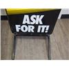 Image 3 : DOUBLE SIDED PENNZOIC SIGN WITH STAND (SIGN 24 W X 36 IN HIGH) (RACK 20 1/2 X 30 1/2)