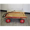 Image 1 : VINTAGE CCM BIKE WAGON ROLLER BEARING WOODEN WAGON (BOX 29 1/2 X 15 IN WIDE)