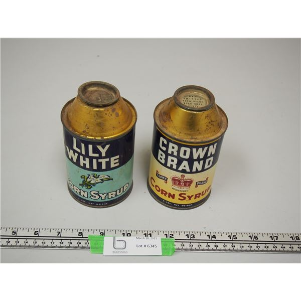 2X THE MONEY/ VINTAGE SYRUP TINS