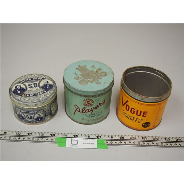 SMITH BROS COUGH FROPS IN PLUS (2) TOBACCO TINS