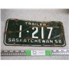 Image 1 : 1956 Sask Trailer License Plate