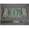 Image 1 : 1964 F and P Trailer License Plate Sask
