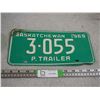 Image 1 : 1969 Sask P Trailer License Plate