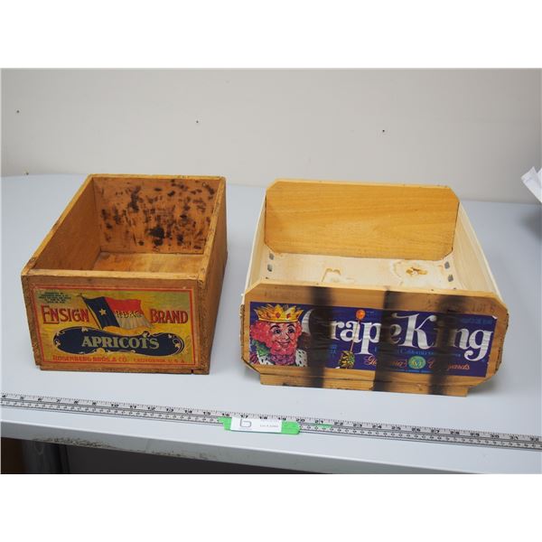 GRAPE & APRICOT WOODEN CRATES