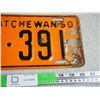 Image 3 : 1950 Sask License Plate