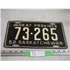 Image 1 : 1952 Sask License Plate