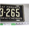 Image 3 : 1952 Sask License Plate