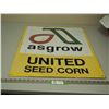 Image 1 : ASGROW UNITED SEED CORN TIN? METAL? SIGN (22 3/4 X 28 3/4 IN LONG)
