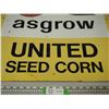 Image 3 : ASGROW UNITED SEED CORN TIN? METAL? SIGN (22 3/4 X 28 3/4 IN LONG)