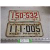 Image 1 : 2X THE MONEY - 1958 & 1959 Sask License Plates