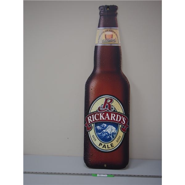RICKARDS BEER ADVERTISING (FOAMBOARD?) (12 3/4 X 46 IN LONG)