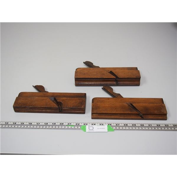 (3X THE MONEY) WOODEN MOULDING PLANES VINTAGE