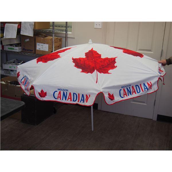 MOLSON CANADIAN UMBRELLA (SMALL HOLE ON THE TOP)