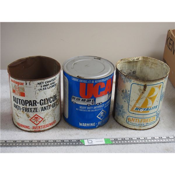3 Vintage Antifreeze Tins