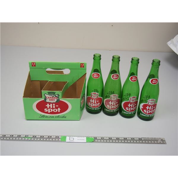 VINTAGE HISPOT 12 OZ BOTTLES (4) PLUS HISPOT DRINK CARTON