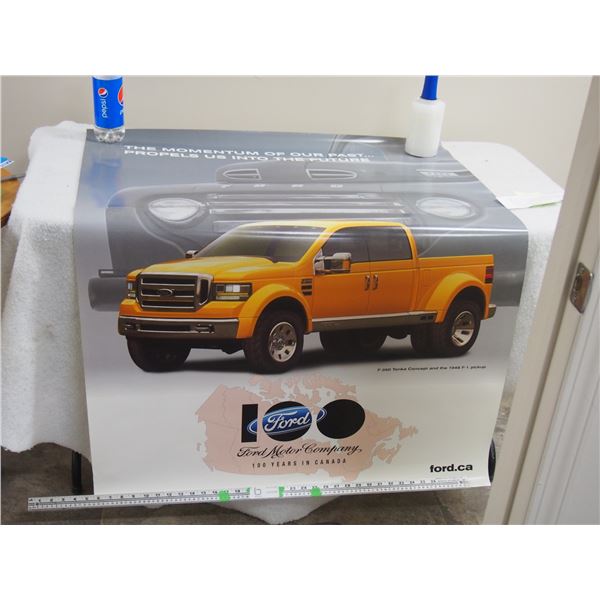 Ford F350 Tonka Concept Truck with 1948 Ford F1 in Background ORIGINAL Poster