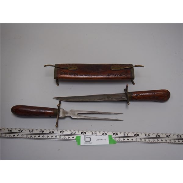 VINTAGE TRAVELLING KNIFE & FORK SET IN CASE (MADE IN INDIA)