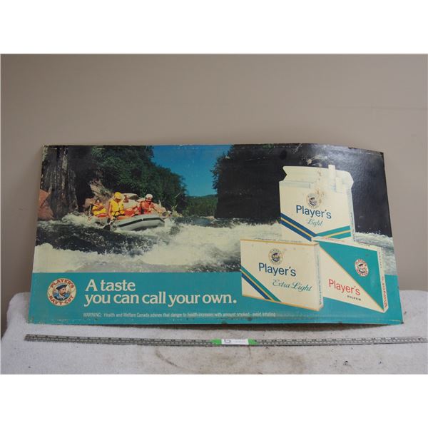 Vintage Players Light Card Board Advertising Sign (Store Cardboard Display) 39.5 by 20"