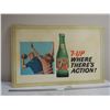 Image 1 : Vintage 7UP Cardboard Advertising Sign (C) 1965 (Store Window Display) 36.75 by 23.5"