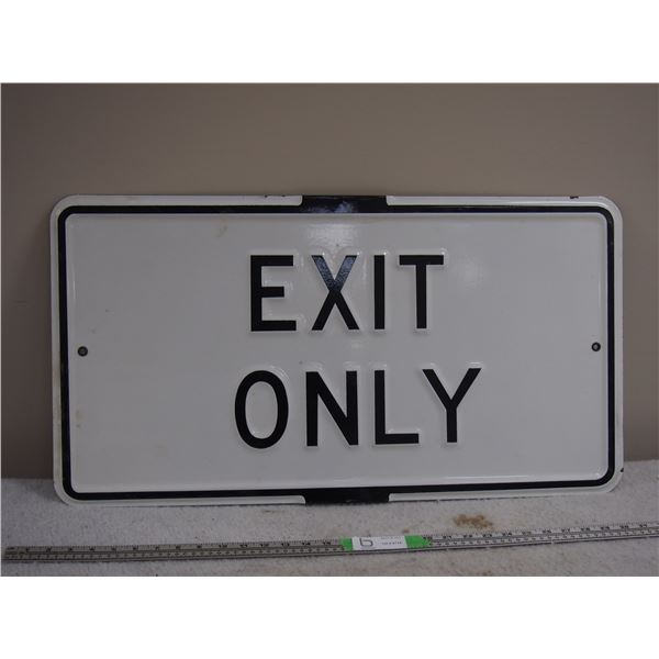 RARE Metal Exit Only Sign 16 by 30"