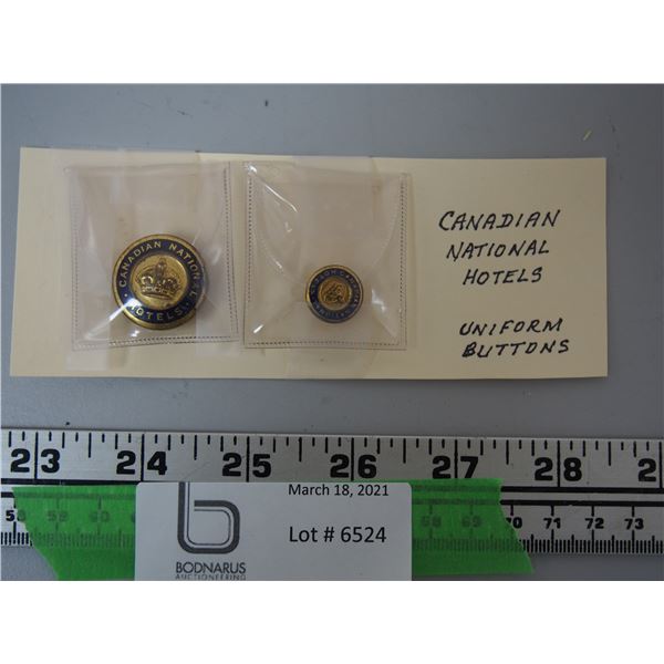 CANADIAN NATIONAL HOTELS UNIFORM BUTTONS