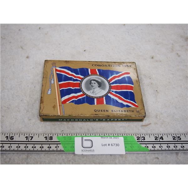 MacDonald's Export Coronation 1953 Queen Elizabeth II Cigarette Tin