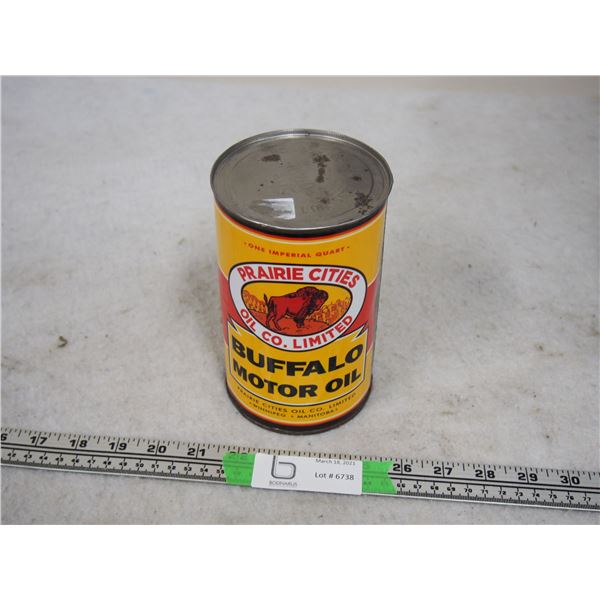 Prairie Cities Buffalo Oil Re-Wrap 1 Quart Tin EMPTY