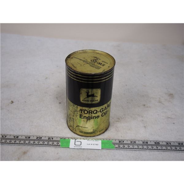 John Deere 5W-20 Toro Gard Engine Oil 1 Quart FULL Tin