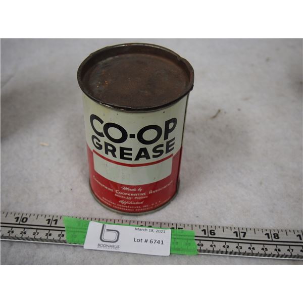 USA VINTAGE CO-OP GREASEオイル缶 1950s Vintage Co-op Grease Can 1pd - Bodnarus Auctioneering