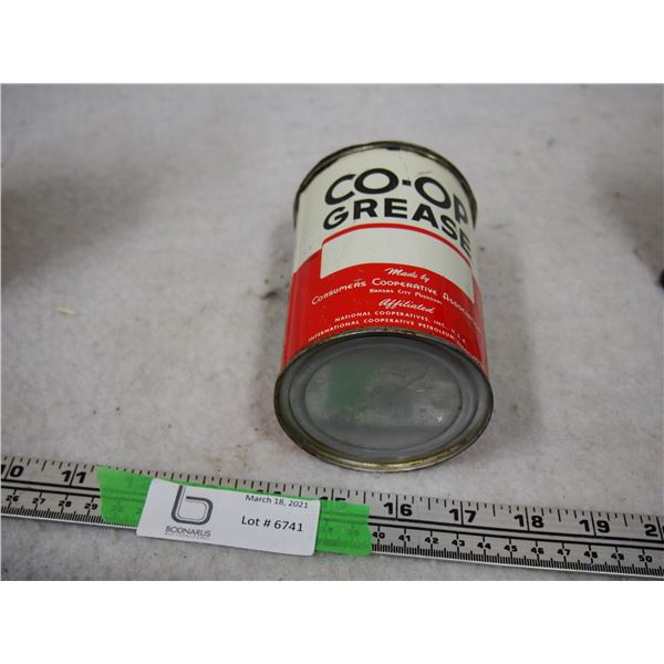 USA VINTAGE CO-OP GREASEオイル缶 1950s Vintage Co-op Grease Can 1pd - Bodnarus Auctioneering