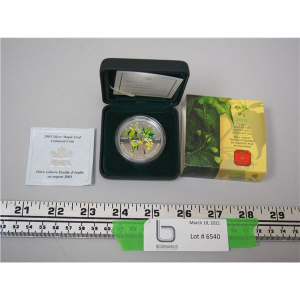 2003 SILVER MAPLE LEAF COULORED COIN