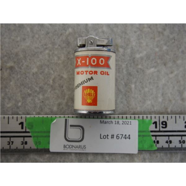 x-100 Motor Oil Premium Shell Vintage Lighter