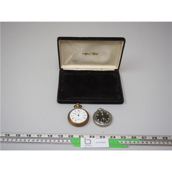 2X THE MONEY/ WESTCLOX AND WALTHAM POCKET WATCHES IN BAY CASE