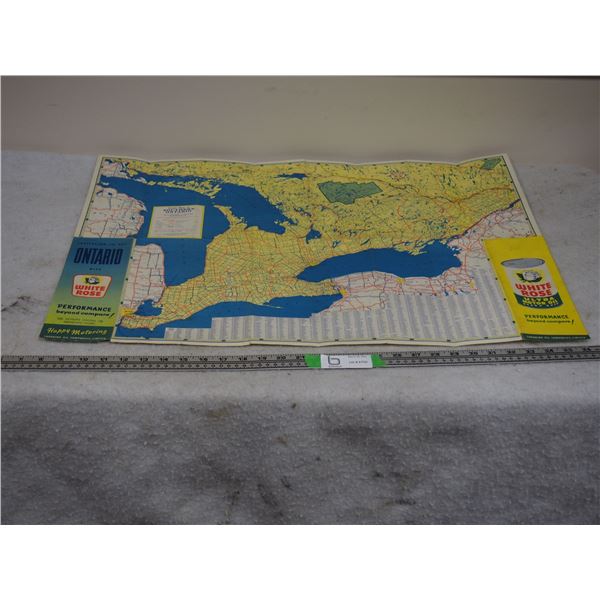 Vintage White Rose Road Map of Southern Ontario 1954?