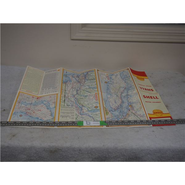 Vintage Shell British Columbia Map