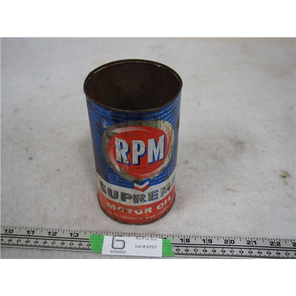 RPM Supreme Motor Oil 1 Quart EMPTY