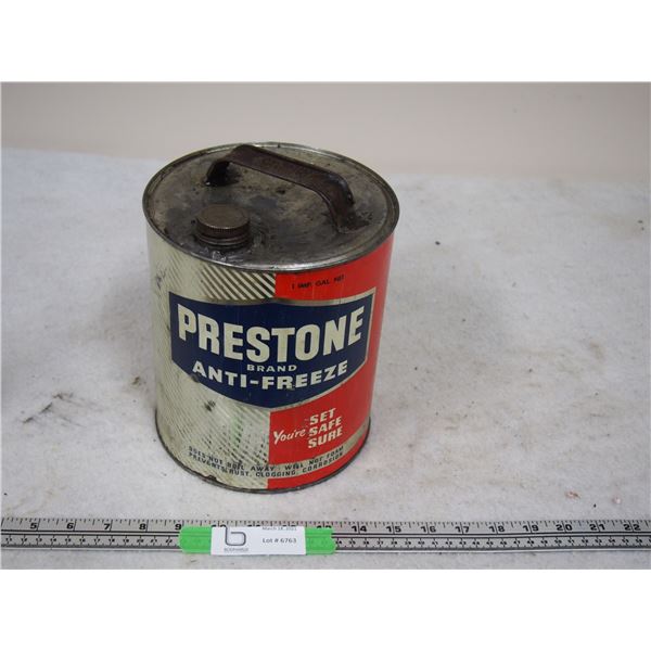 Prestone Brand Anti Freeze 1 Imp Gal Tin EMPTY