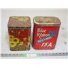 Image 4 : 2X THE MONEY - Vintage Tetley's Tea Tin and Blue Ribbon Tea Tin