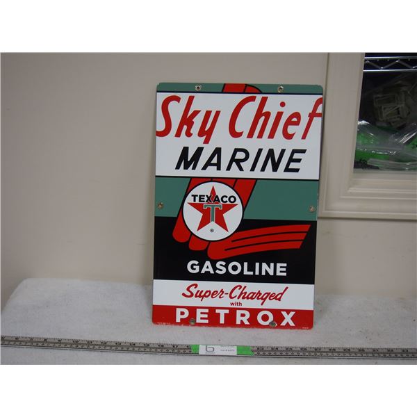 Texaco Sky Chief Marine Metal Sign 12 by 18"