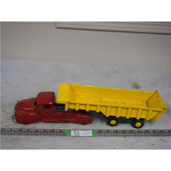 Vintage Metal Toy Truck and Trailer 19" L