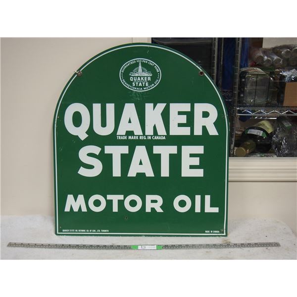 Quaker State Motor Oil (Double Side Metal Sign) 26.25 by 29" L
